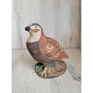 Vintage quail bird pottery unique home decor animal woods heavy
